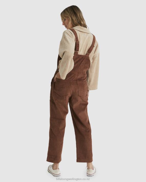 Women Dark Choc Billabong So Stoked Overalls 80P81874