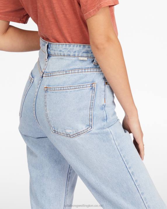 Women Indigo Rinse Billabong I Got It High Waisted Denim Pants 80P82278
