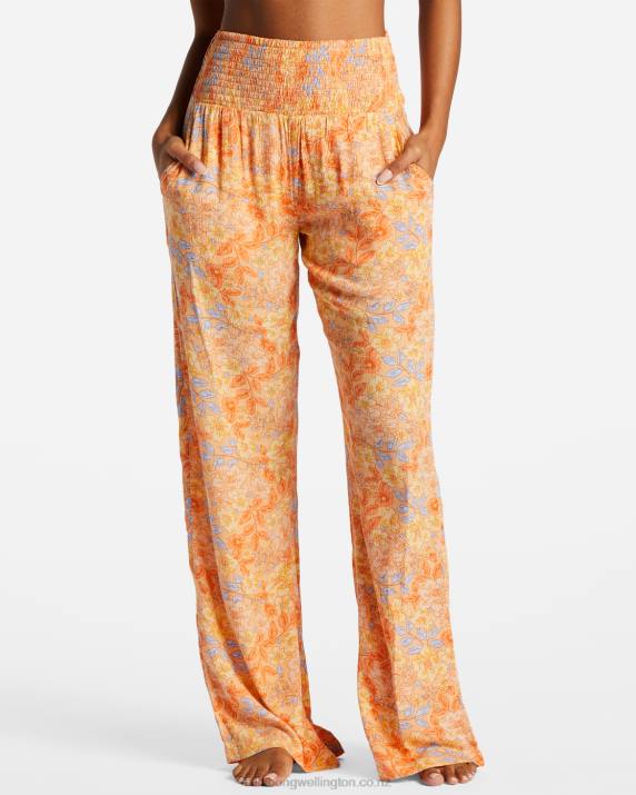 Women Light Melon Billabong New Waves 2 Wide-Leg Pants 80P82070