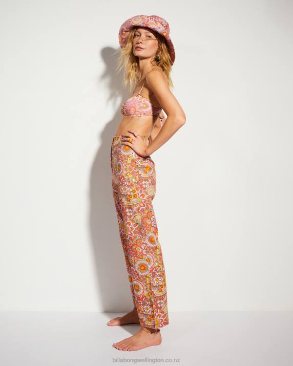 Women MultiBillabong x Smiley So Trippy Linen Pants 80P82176