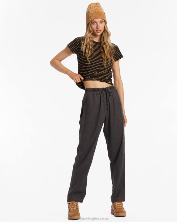 Women Off Black Billabong Beachy Keen Woven Pant 80P81934