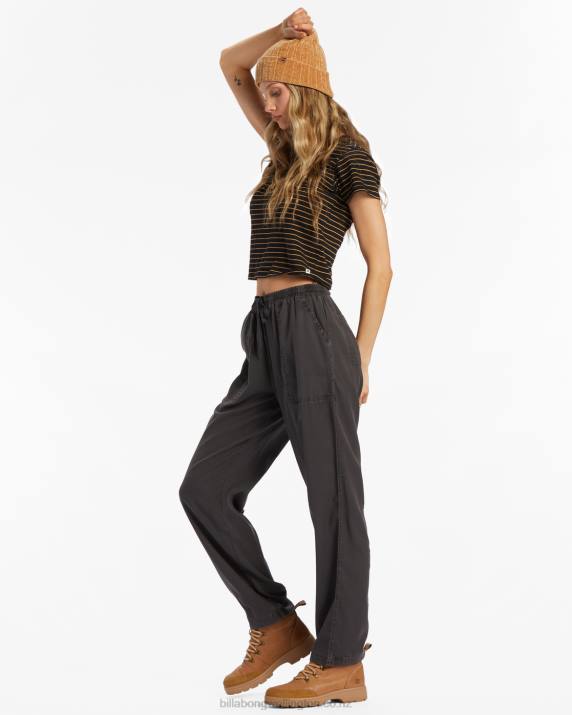 Women Off Black Billabong Beachy Keen Woven Pant 80P81934