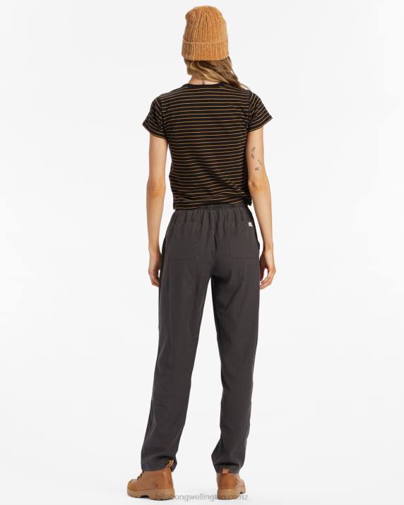 Women Off Black Billabong Beachy Keen Woven Pant 80P81934