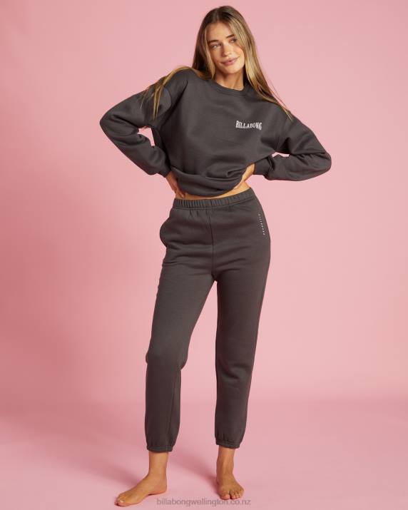 Women Off Black Billabong Endless Vibe High-Waisted Sweatpants 80P82219