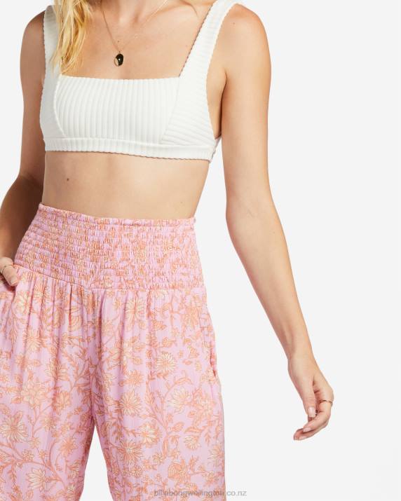 Women Pink Trails Billabong New Waves 2 Wide-Leg Pants 80P81890