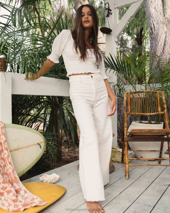 Women Salt Crystal Billabong Free Fall Wide-Leg Pants 80P82018