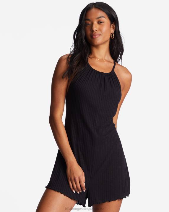 Women Black Pebble Billabong High Surf Romper 80P81700
