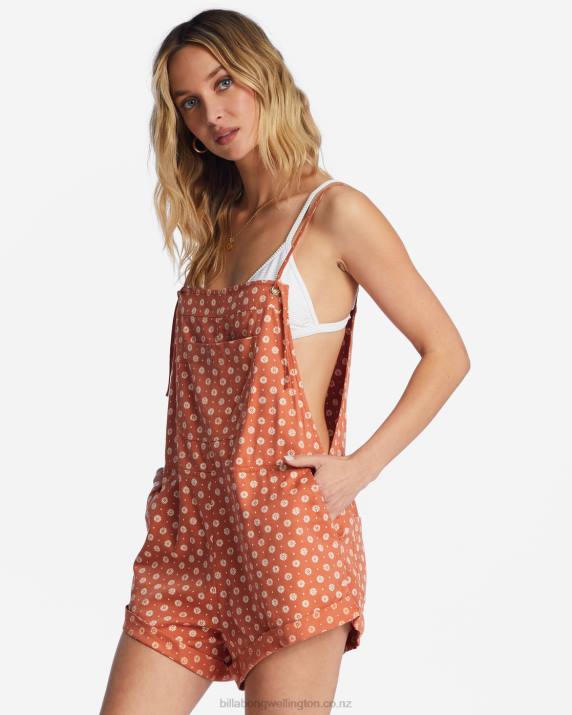 Women Brick Billabong Wild Pursuit Romper 80P81697
