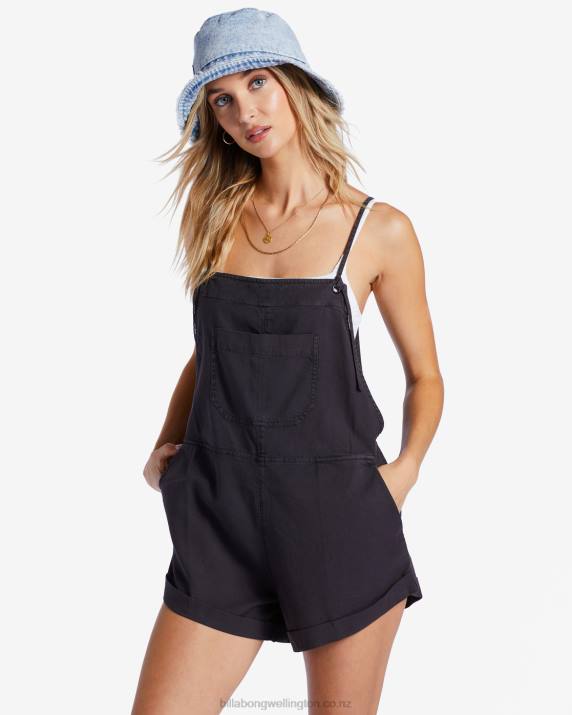 Women Off Black Billabong Wild Pursuit Romper 80P81325