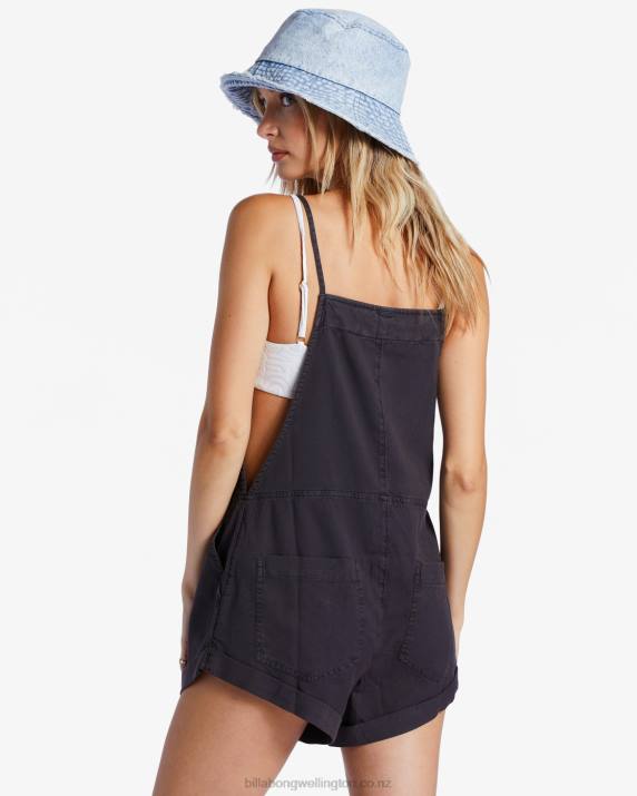 Women Off Black Billabong Wild Pursuit Romper 80P81325