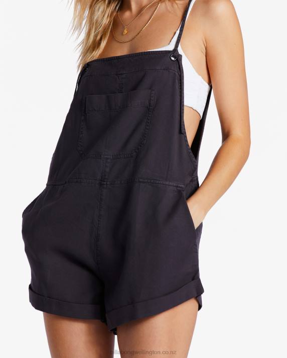 Women Off Black Billabong Wild Pursuit Romper 80P81325