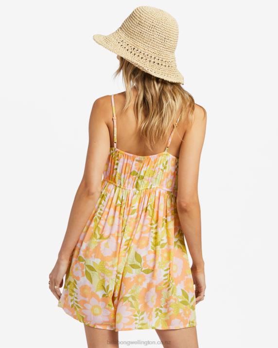 Women Orange Peel Billabong Day Glow Romper 80P81852
