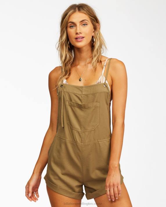 Women Sage Billabong Wild Pursuit Romper 80P81357