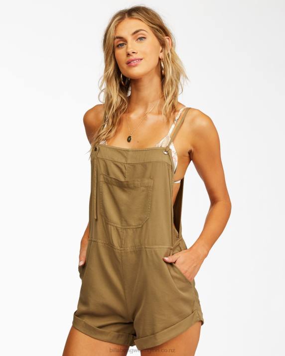 Women Sage Billabong Wild Pursuit Romper 80P81357