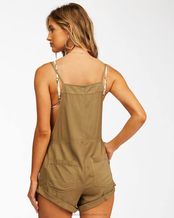 Women Sage Billabong Wild Pursuit Romper 80P81357