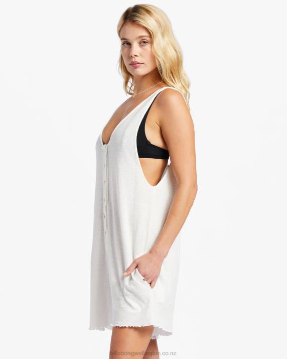 Women Salt Crystal Billabong Fade Away Button-Up Knit Romper 80P81692
