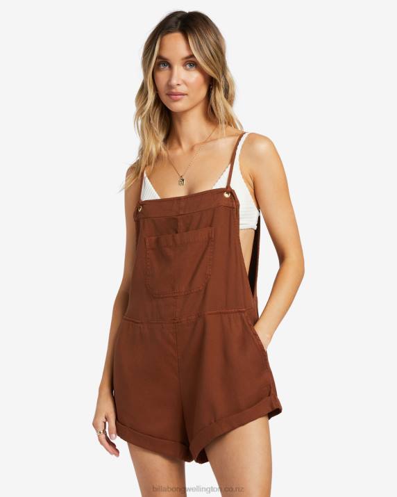 Women Toasted Coconut Billabong Wild Pursuit Romper 80P81324
