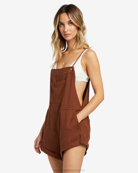 Women Toasted Coconut Billabong Wild Pursuit Romper 80P81324