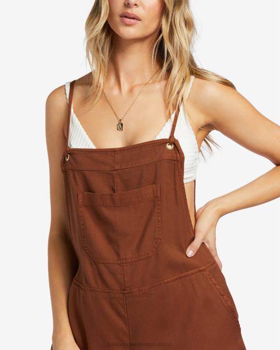 Women Toasted Coconut Billabong Wild Pursuit Romper 80P81324