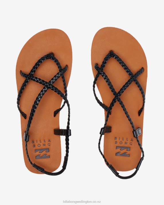 Women Off Black Billabong Crossing By Braided Sandals 80P82489