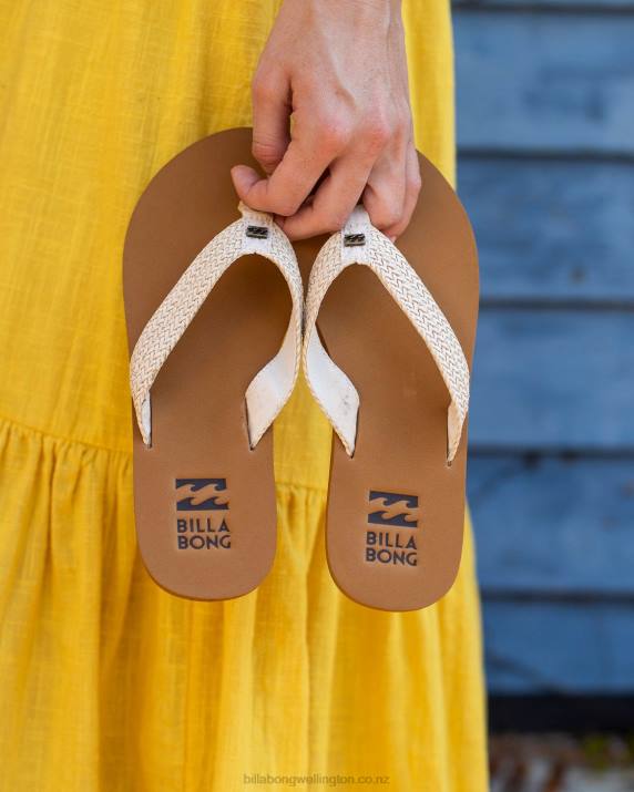 Women White Cap Billabong Kai Braided Sandals 80P82493