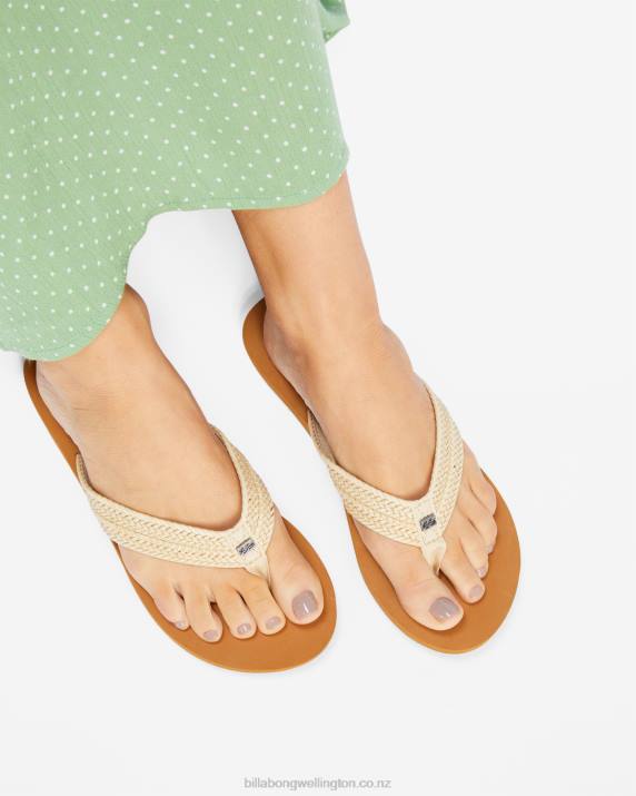 Women White Cap Billabong Kai Braided Sandals 80P82493