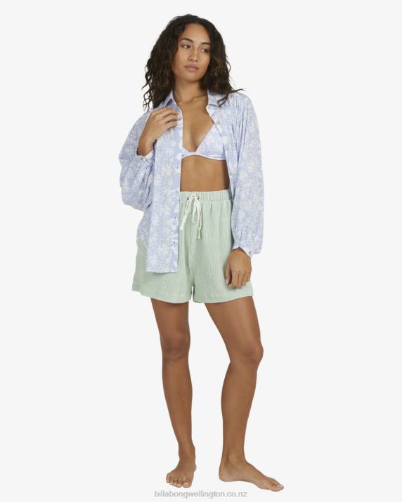 Women Blue Billabong Blue Bell Long Sleeve Shirt 80P81984
