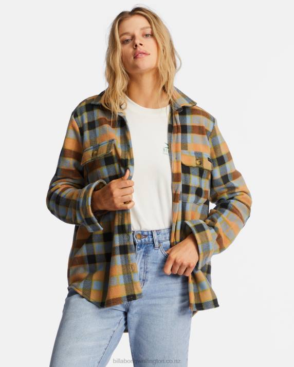 Women Blue Horizon Billabong A/Div Forge Fleece Flannel Shacket 80P82207