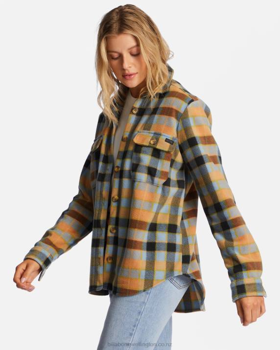 Women Blue Horizon Billabong A/Div Forge Fleece Flannel Shacket 80P82207