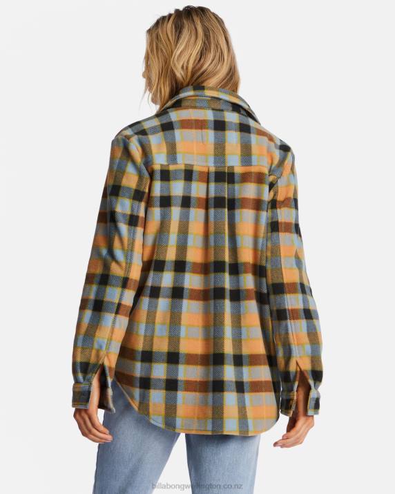 Women Blue Horizon Billabong A/Div Forge Fleece Flannel Shacket 80P82207
