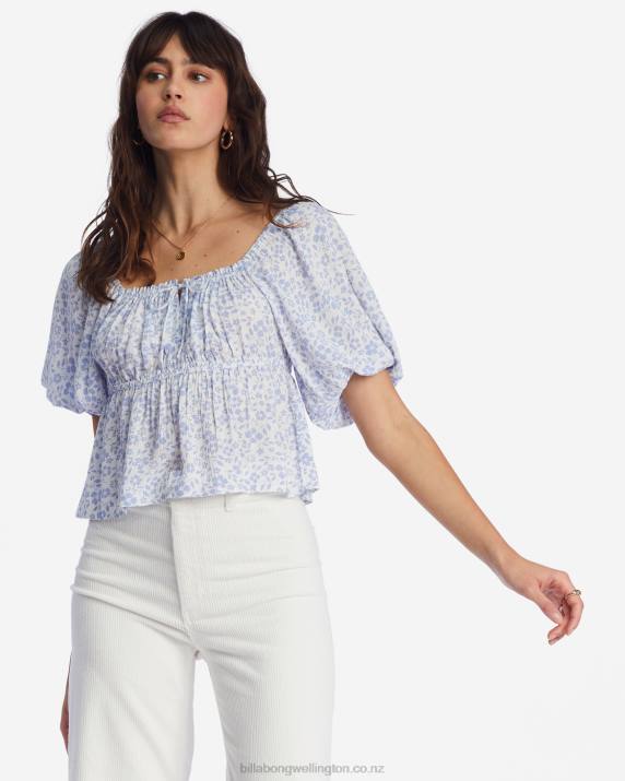 Women Good Tides Billabong You Wish Cropped Shirt 80P82142