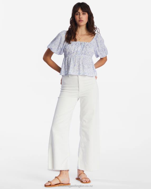 Women Good Tides Billabong You Wish Cropped Shirt 80P82142