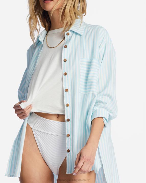 Women Lit Skies Billabong In The Tide Road Trippin Long Sleeve Shirt 80P82134