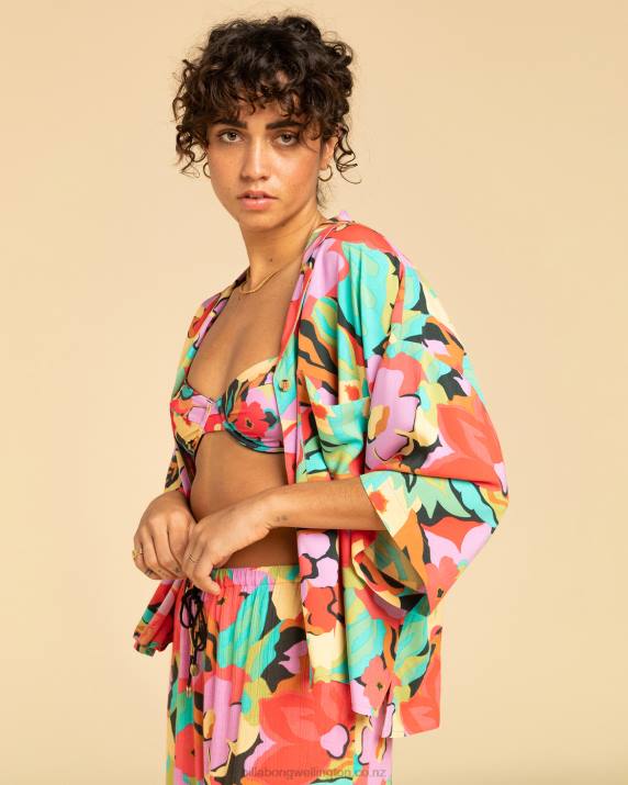 Women Multi Billabong All Good Button Down Shirt 80P81947