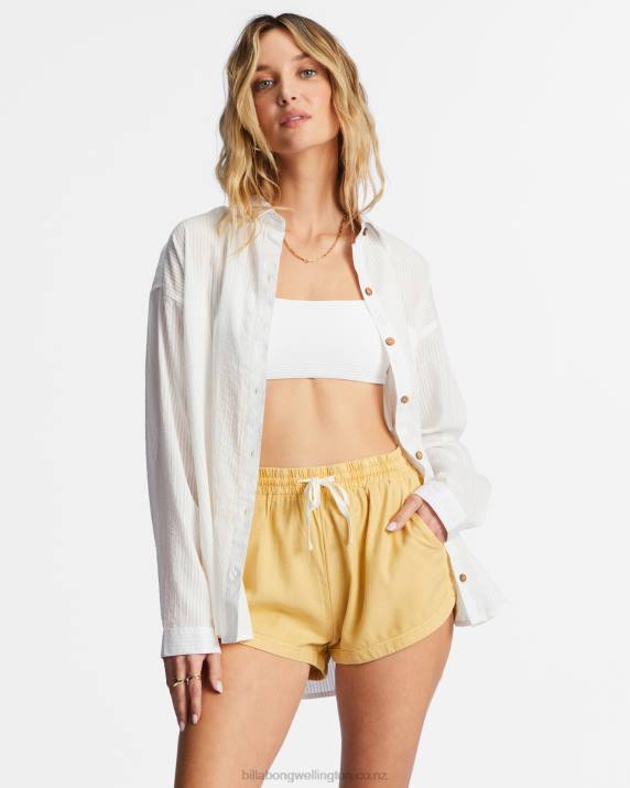 Women Salt Crystal Billabong In The Tide Long Sleeve Shirt 80P82102