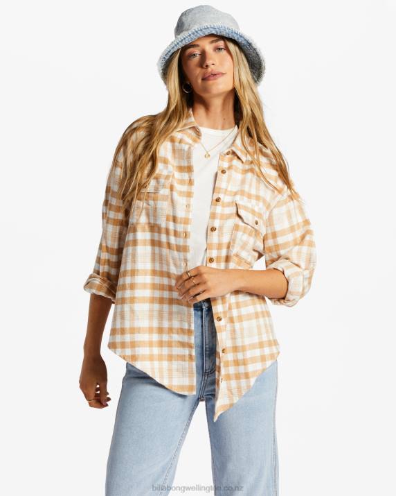 Women Truffle Billabong So Stoked Long Sleeve Shirt 80P82076