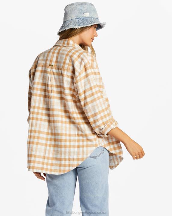 Women Truffle Billabong So Stoked Long Sleeve Shirt 80P82076