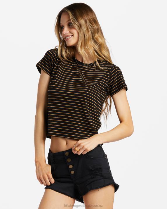 Women Black Billabong Buttoned Up Denim Shorts 80P81877