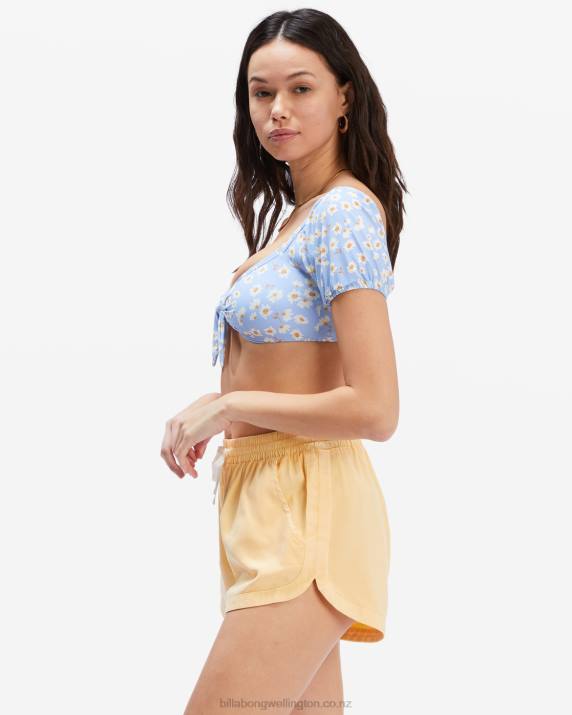 Women Buttermilk Billabong Road Trippin Elastic Waist Shorts 80P82303