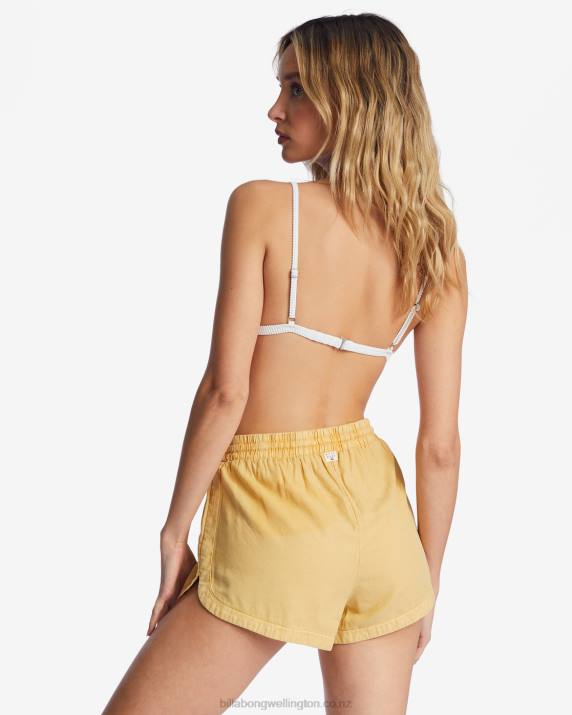 Women Gold Coast Billabong Road Trippin Elastic Waist Shorts 80P81991
