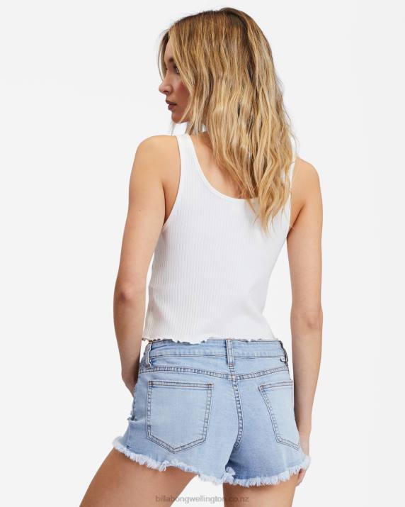 Women Indigo Rinse Billabong Buttoned Up Denim Shorts 80P82289