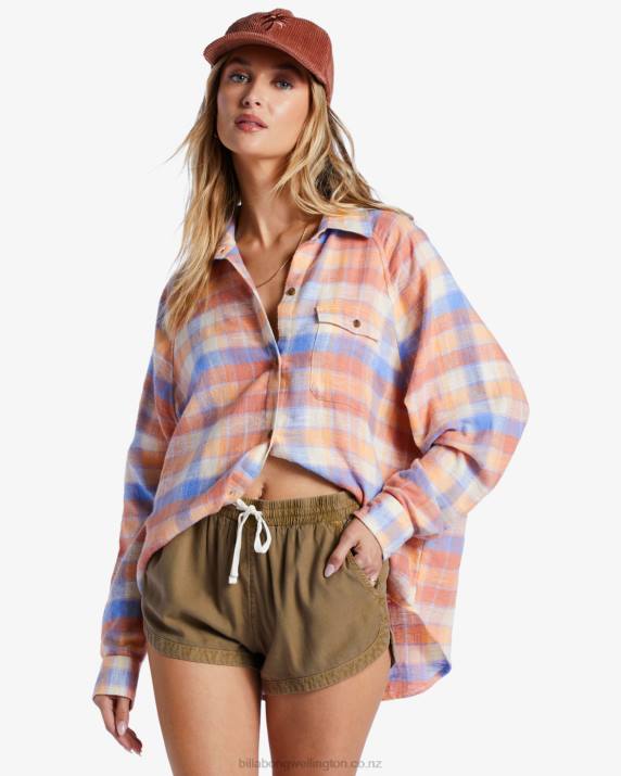 Women Sage Billabong Road Trippin Elastic Waist Shorts 80P81927