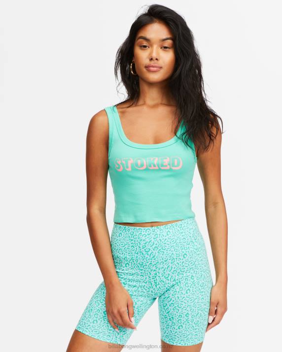 Women Tropical Green Billabong Biker Babe Shorts 80P82318