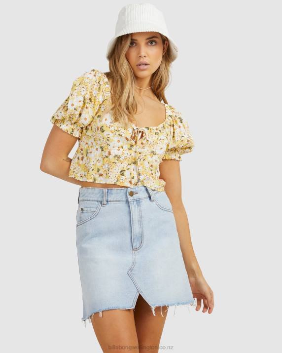 Women Aged Indigo Billabong So Lucky Denim Mini Skirt 80P82353