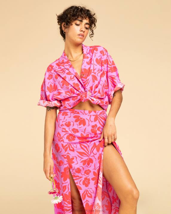 Women Bright Orchid Billabong Peachy Keen Maxi Skirt 80P81950