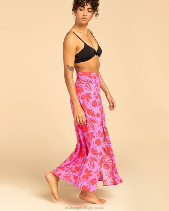 Women Bright Orchid Billabong Peachy Keen Maxi Skirt 80P81950