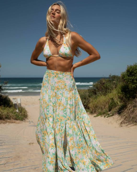 Women Green Billabong Soft Rave Skirt 80P81854
