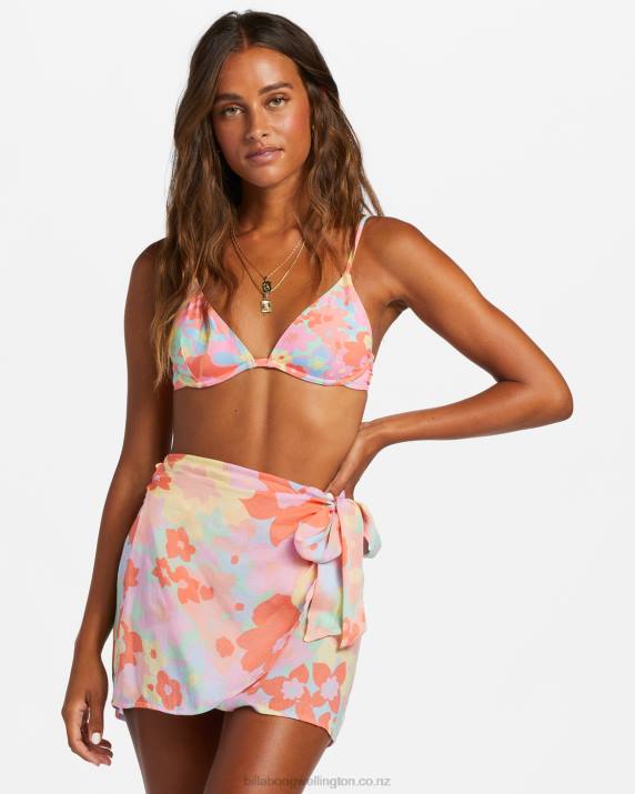 Women Peach Pie Billabong Under Wraps Mini Wrap Skirt 80P81343