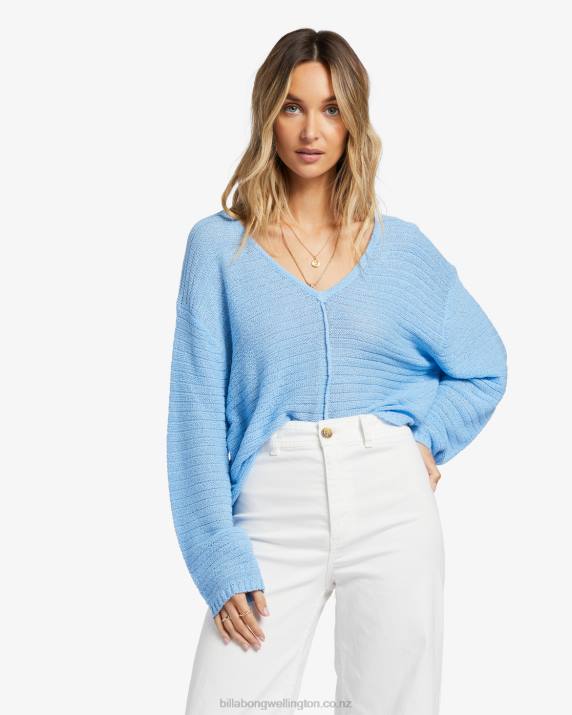 Women Blue Daze Billabong Every Day Pullover Sweater 80P81847