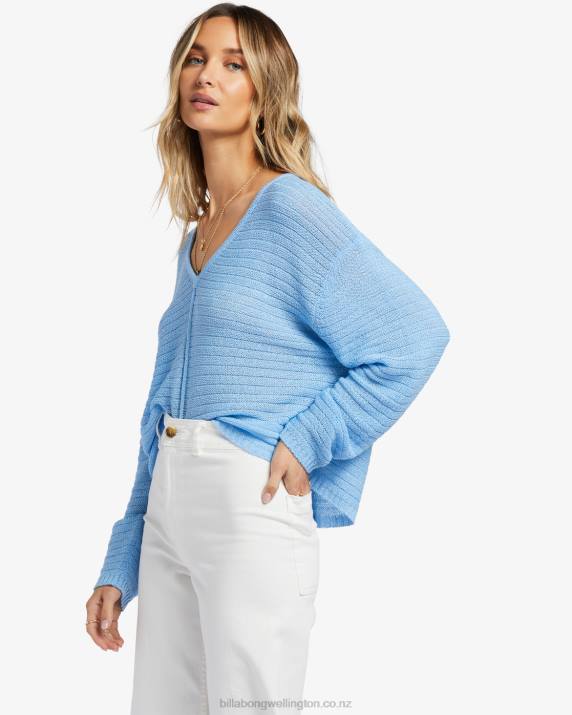 Women Blue Daze Billabong Every Day Pullover Sweater 80P81847